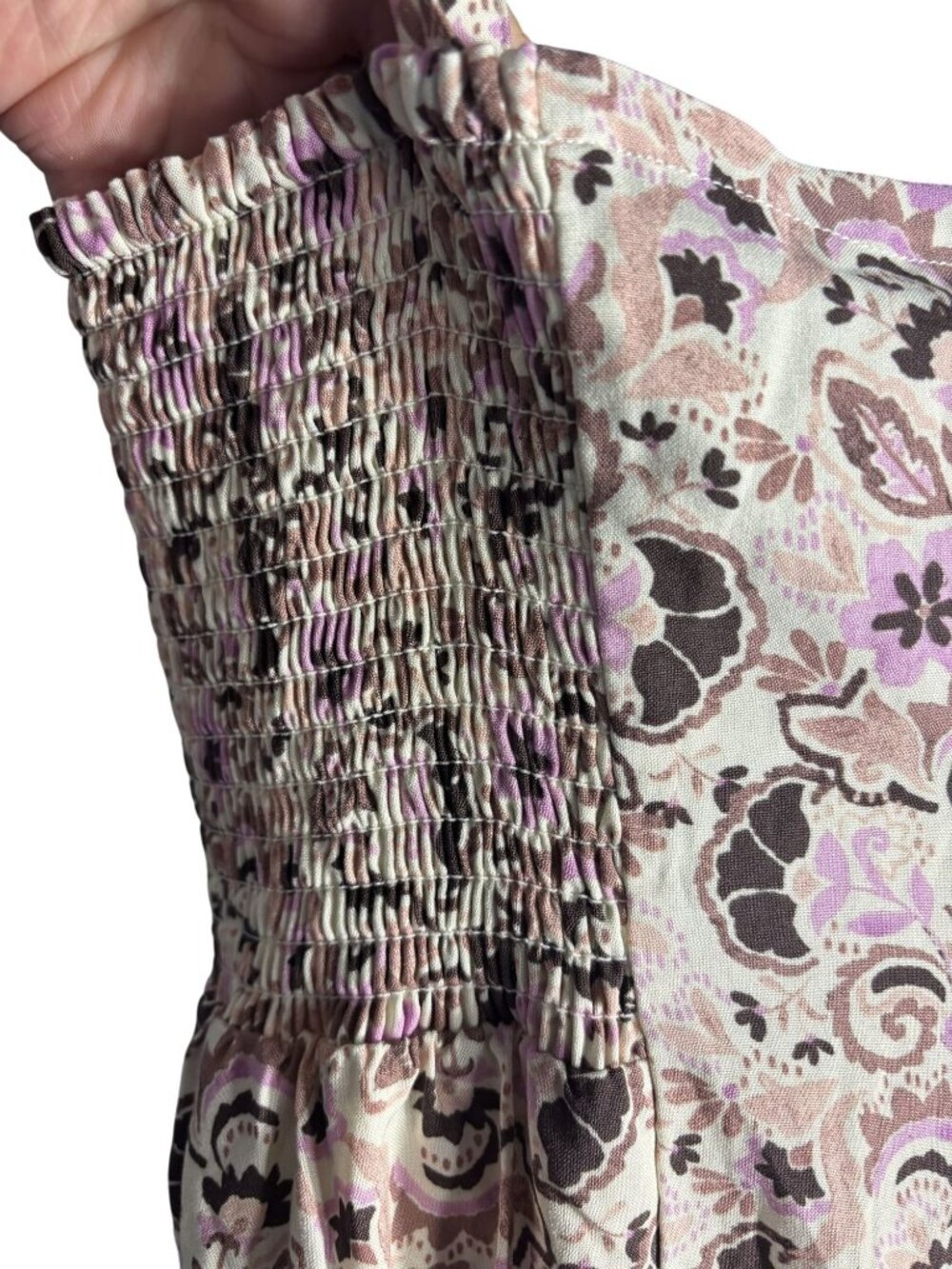Floral Boho Maxi Dress With Sweetheart Neckline & Smocked Back - Picture 5 of 12